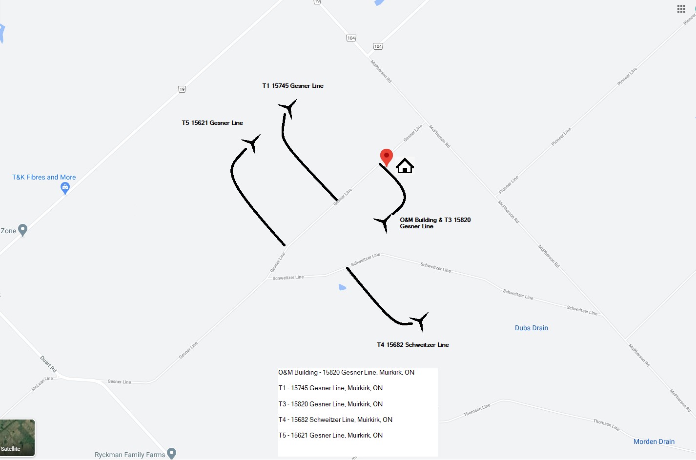 Gesner Wind Farm site map